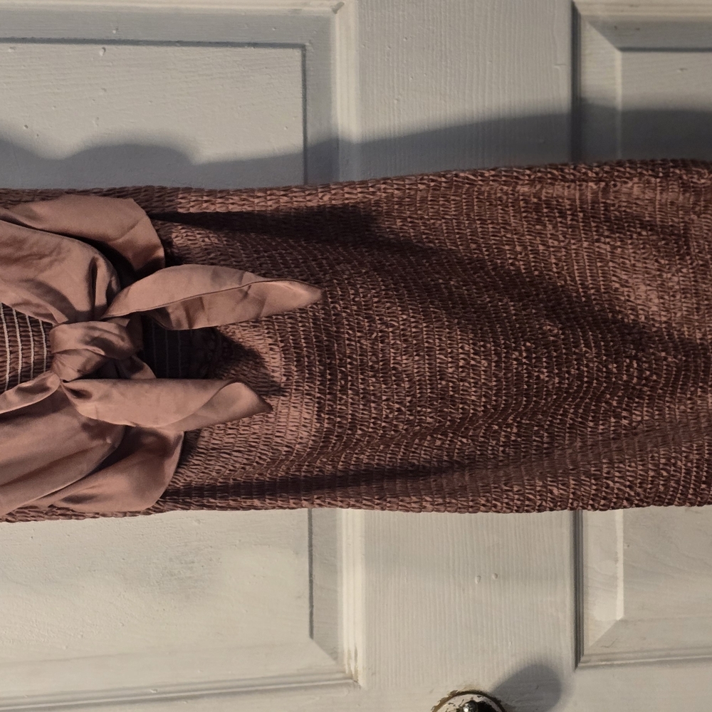 Brown Ruffle Mini Dress - Picture 2 of 2